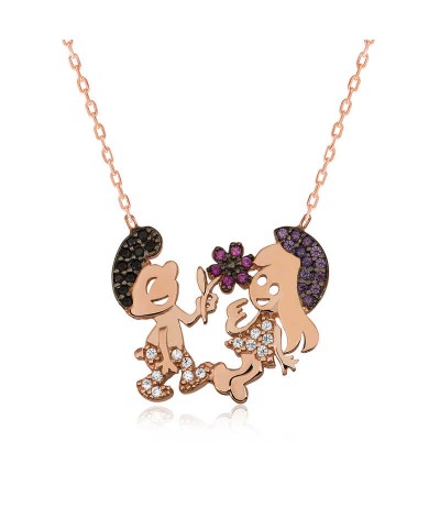 Gümüş Şirinler Bayan Kolye