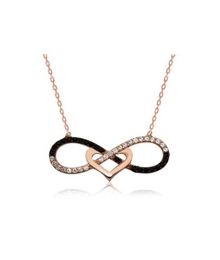 Gümüş Kalpli Sonsuzluk Bayan Kolye