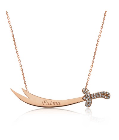 Gümüş İsimli Zülfikar Kılıcı Bayan Kolye