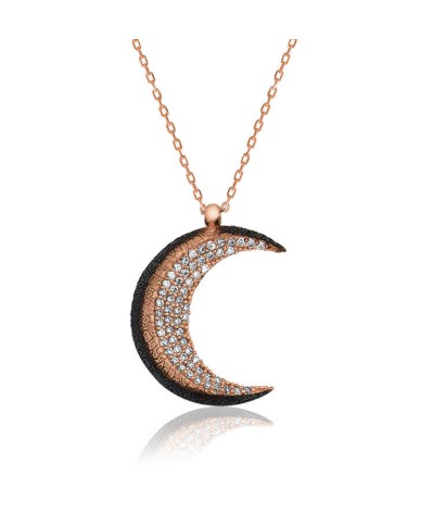 Gümüş Hilal Bayan Kolye