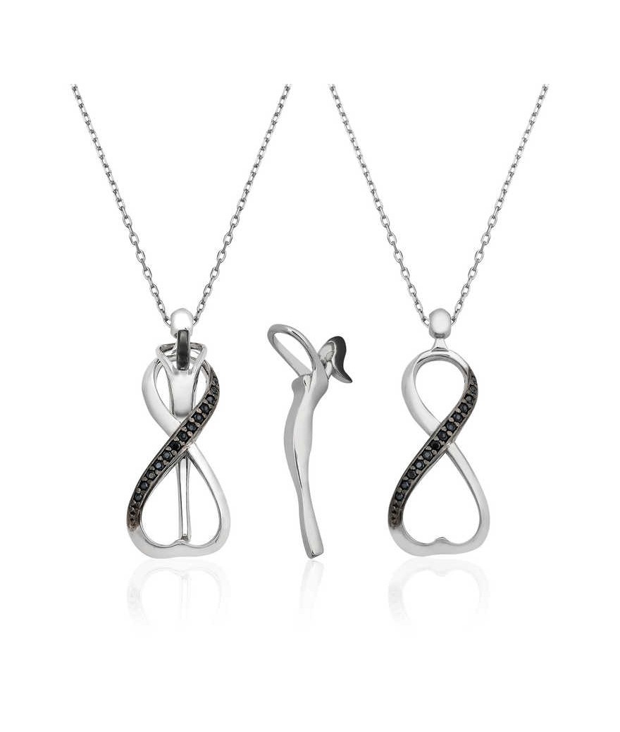 Gümüş Sonsuzluk Aşk Bayan Kolye