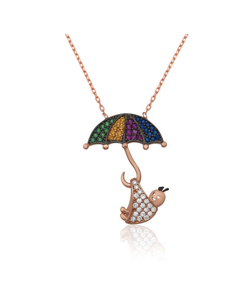 Gümüş Doğan Bebek Kolye