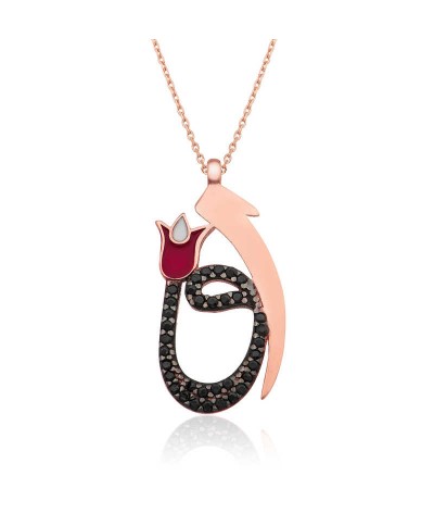 Gümüş Elif Vav Bayan Kolye