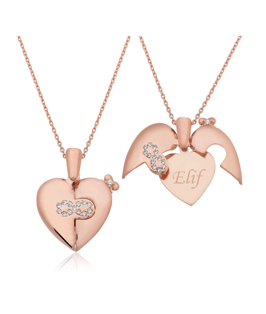 Gümüş İsim Yazılı Sonsuz Kalp Kolye