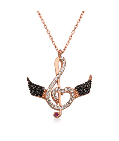 Gümüş Kalbe Giden Sol Anahtarı Kolye