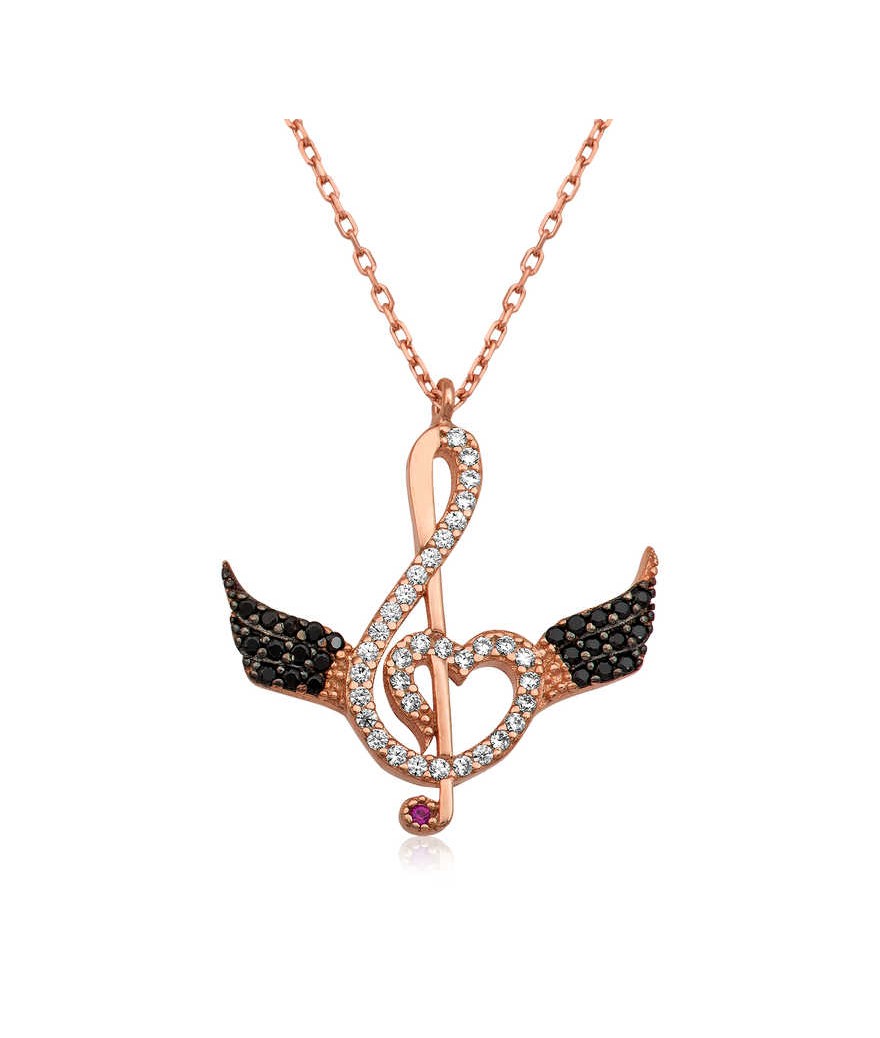 Gümüş Kalbe Giden Sol Anahtarı Kolye