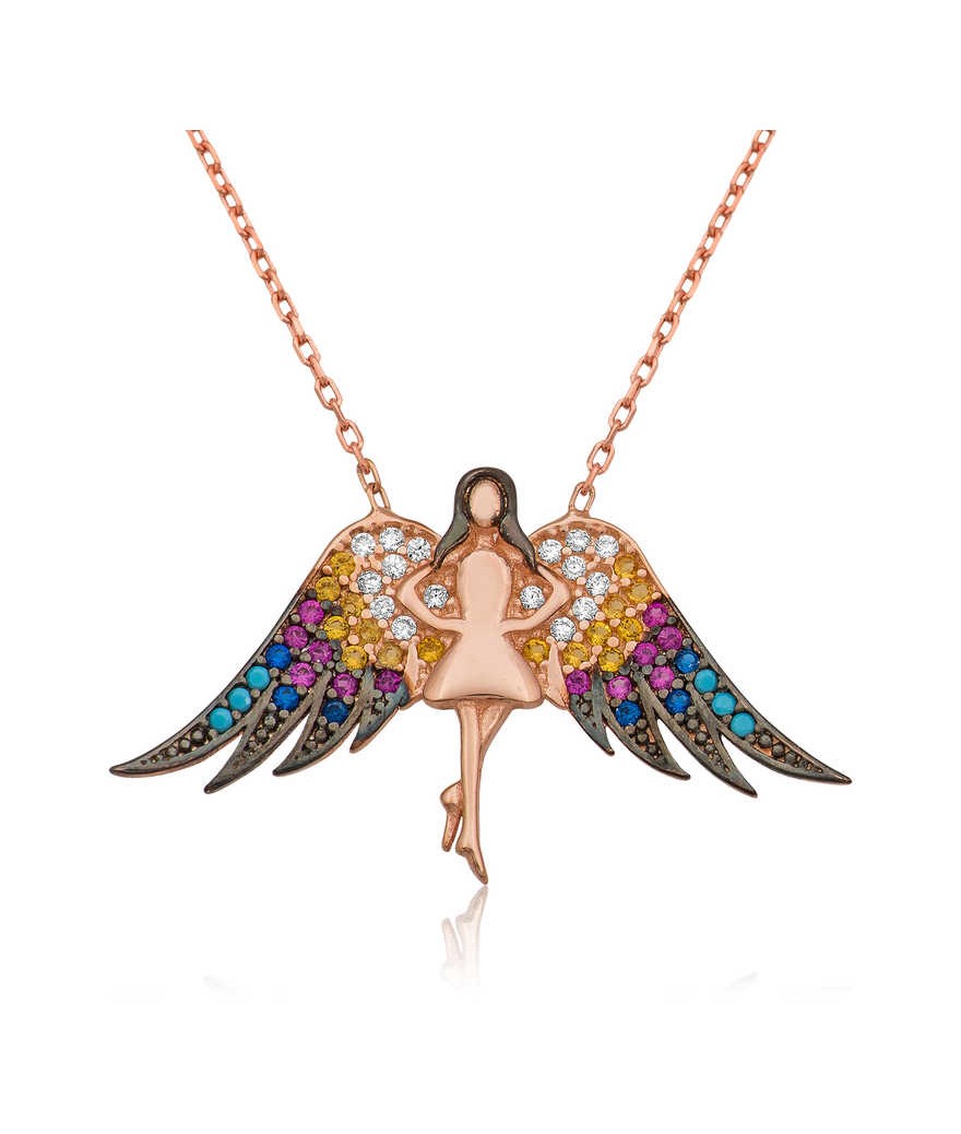 Gümüş Melek Bayan Kolye