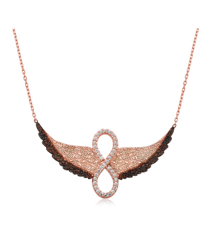 Gümüş Kanatlı Sonsuzluk Bayan Kolye