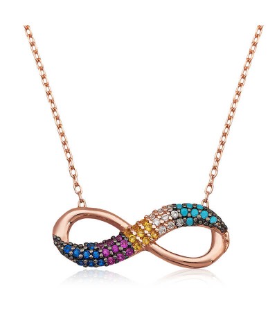 Gümüş Renkli Sonsuzluk Bayan Kolye