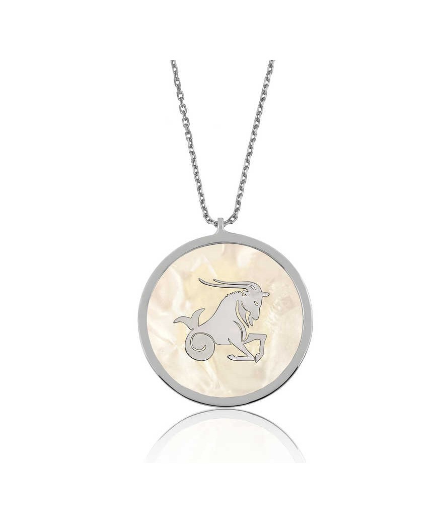 Gümüş Oğlak Burcu Bayan Kolye