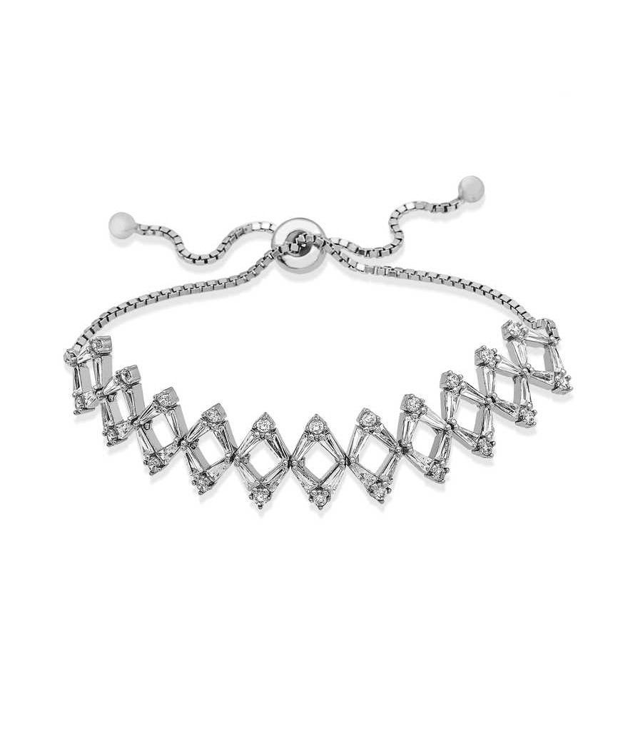 Gümüş Asansörlü Baget Taşlı Bayan Bileklik