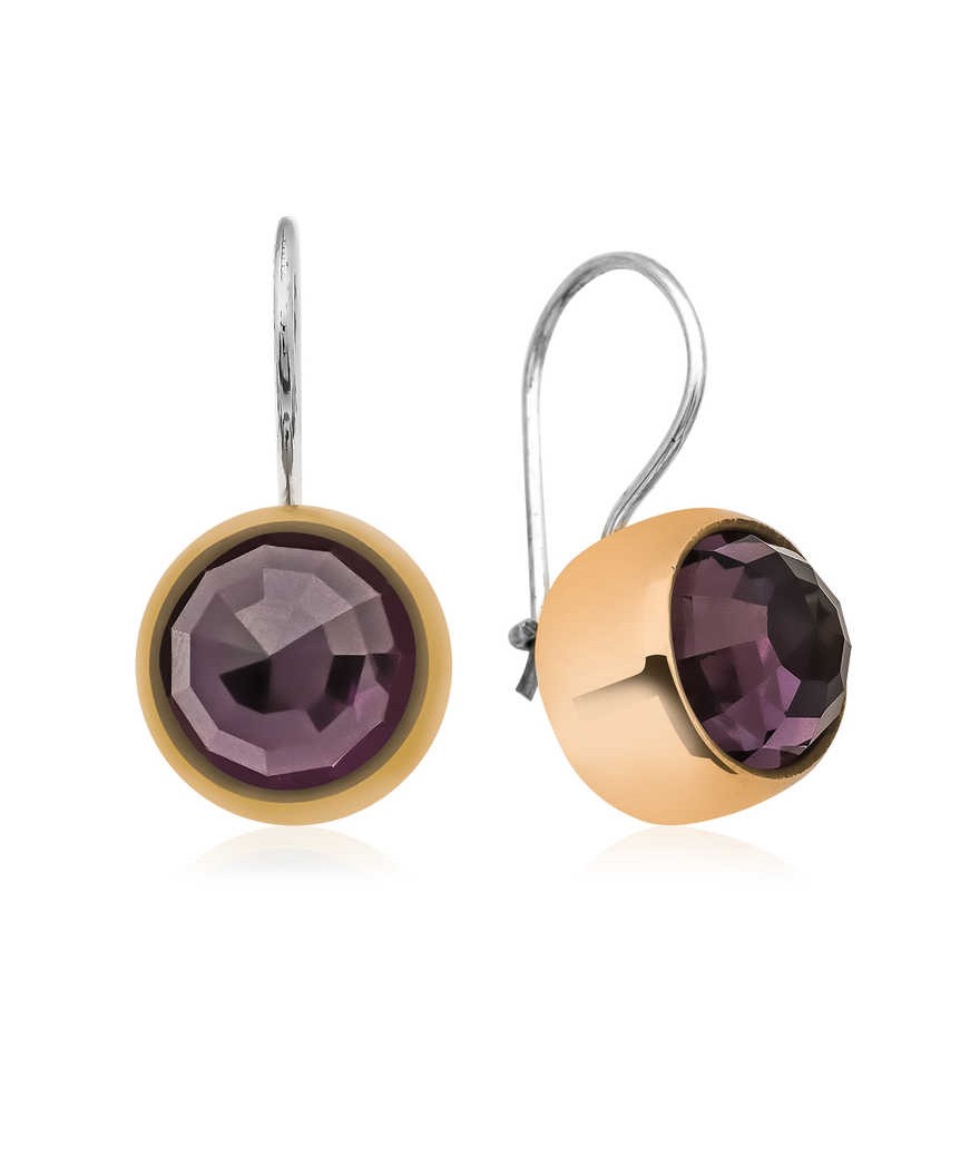 Gümüş Otantik Ametist Küpe