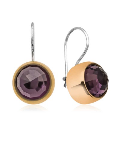 Gümüş Otantik Ametist Küpe