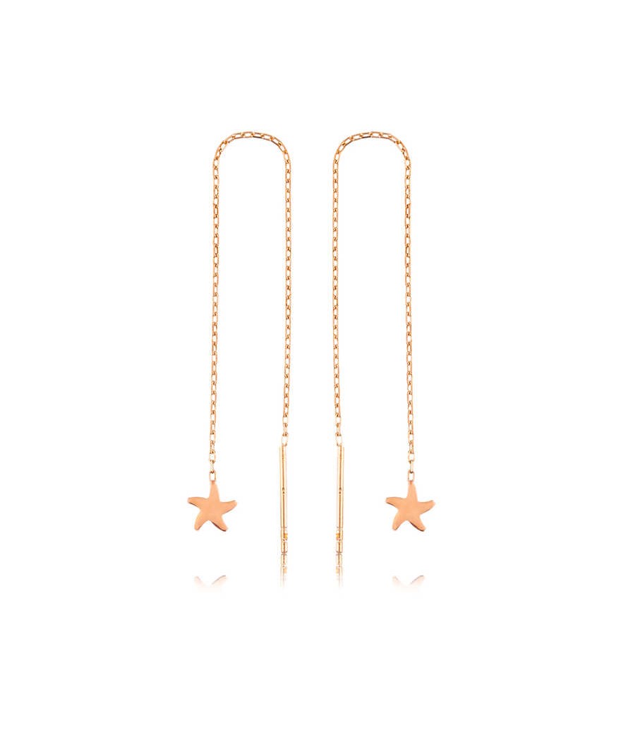 Gümüş Zincirli Deniz Yıldızı Küpe