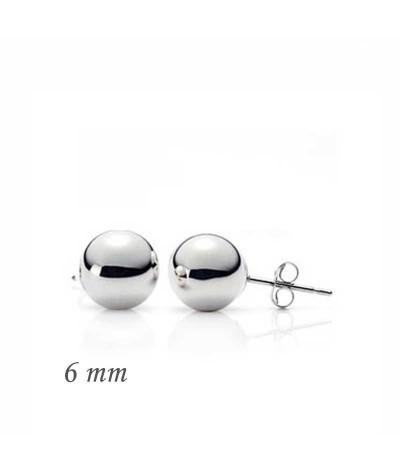 Gümüş Top Küpe - 6 mm