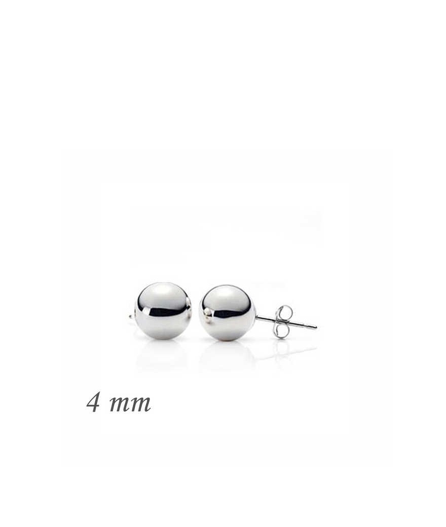 Gümüş Top Küpe - 4 mm