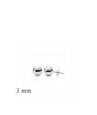 Gümüş Top Küpe - 3 mm