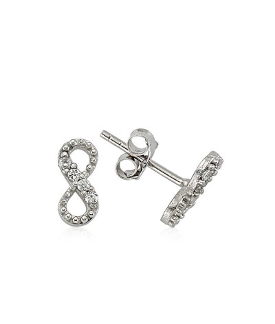 Gümüş Çivili Sonsuzluk Küpe