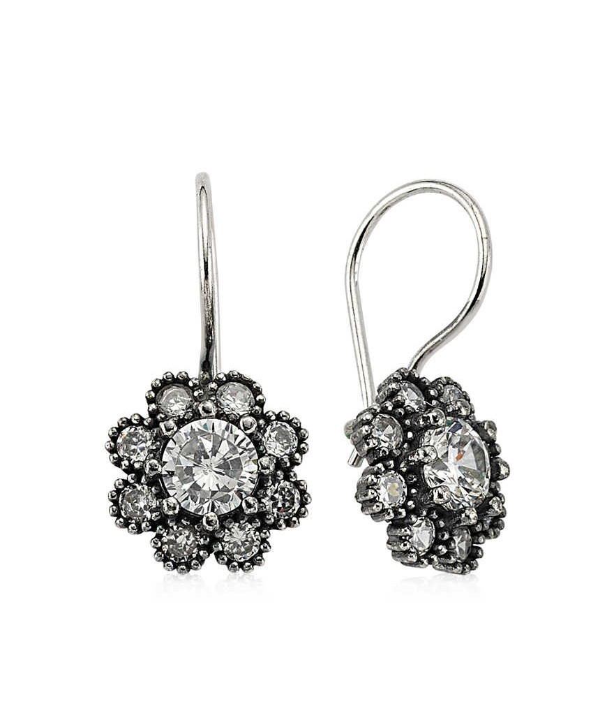 Gümüş Çiçek Küpe