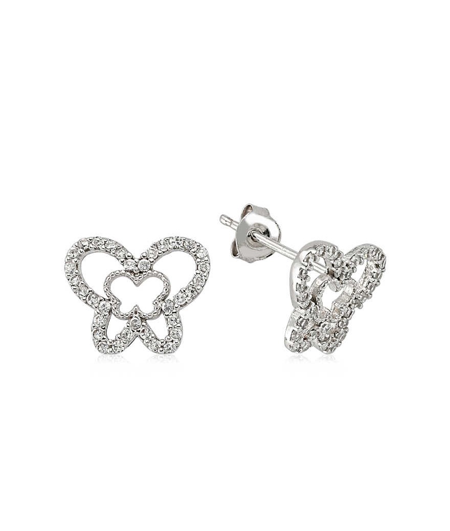 Gümüş Çivili Kelebek Küpe