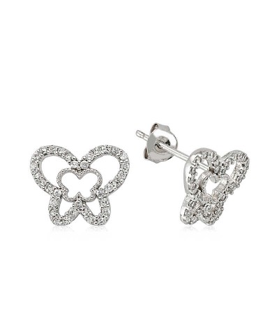 Gümüş Çivili Kelebek Küpe