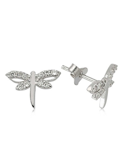 Gümüş Yusufçuk Çivili Küpe