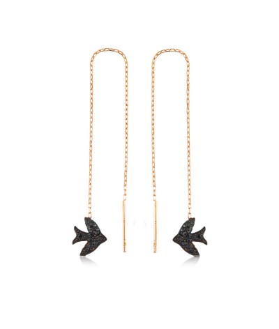 Gümüş Kırlangıç Zincirli Küpe