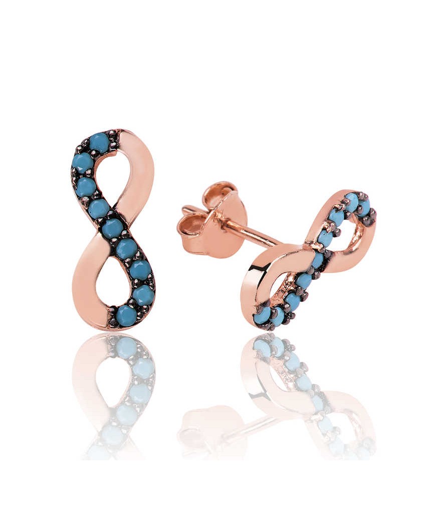 Gümüş Sonsuzluk Çivili Küpe