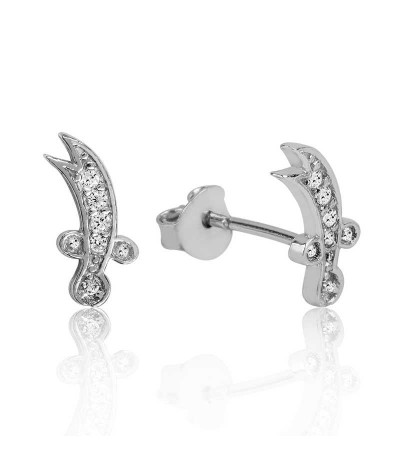 Gümüş Zülfikar Kılıcı Çivili Küpe