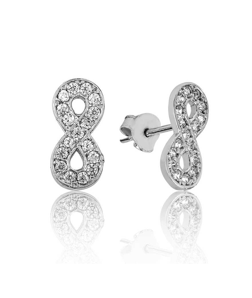 Gümüş Sonsuzluk Çivili Küpe