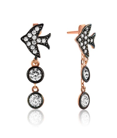 Gümüş Zincirli Kırlangıç Küpe