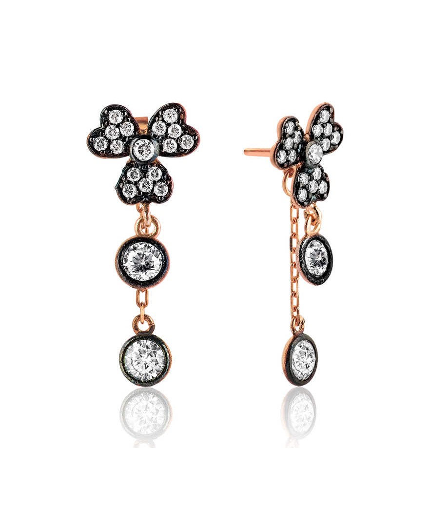 Gümüş Sallantılı Yonca Küpe