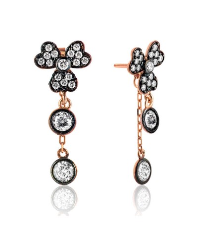 Gümüş Sallantılı Yonca Küpe