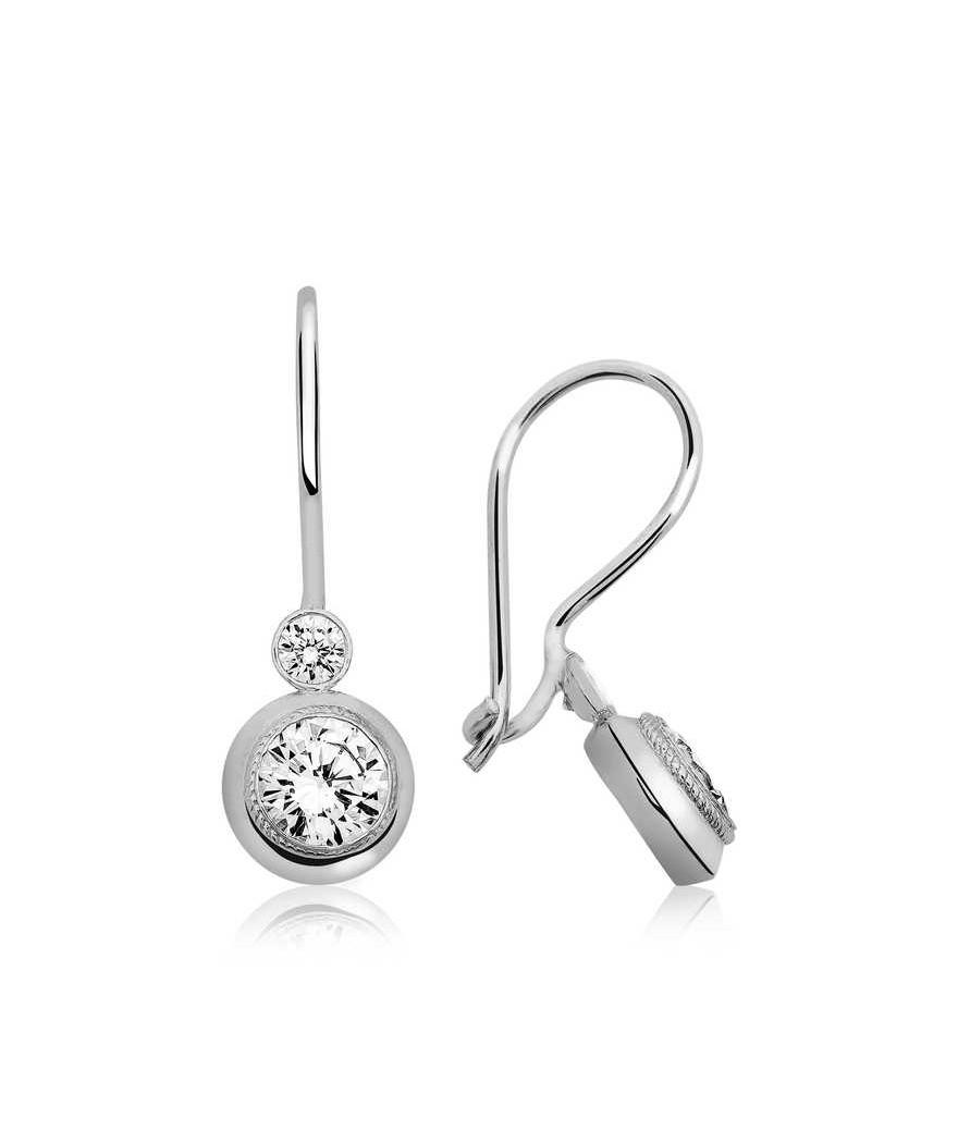 Gümüş Sallantılı Tek Taş Küpe