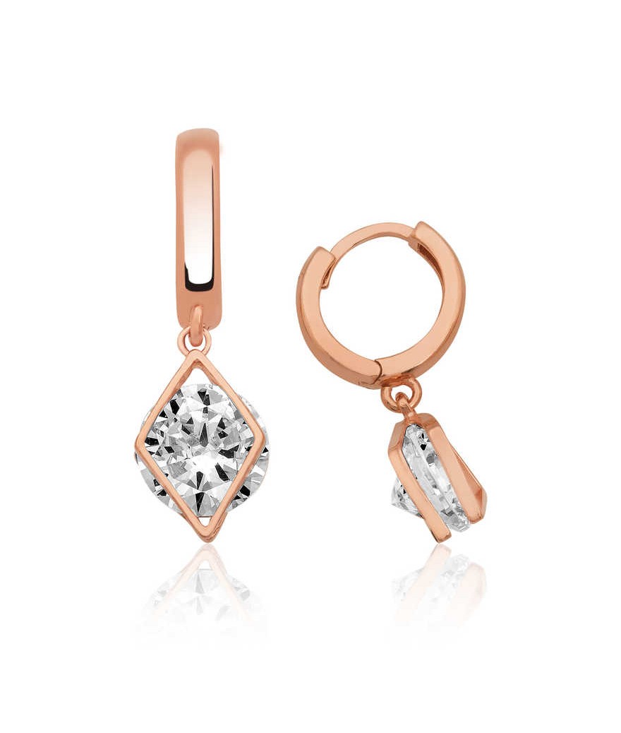 Gümüş Üç Boyutlu Geometrik Küpe