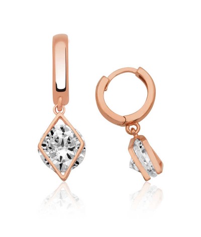 Gümüş Üç Boyutlu Geometrik Küpe