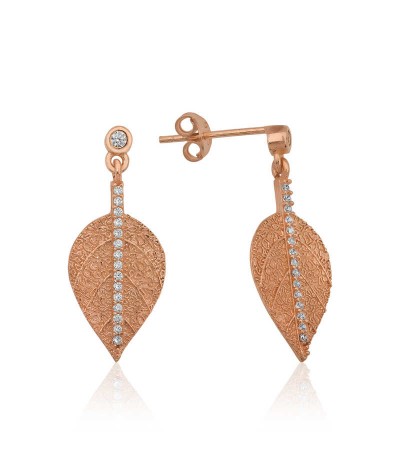 Gümüş Yaprak Küpe