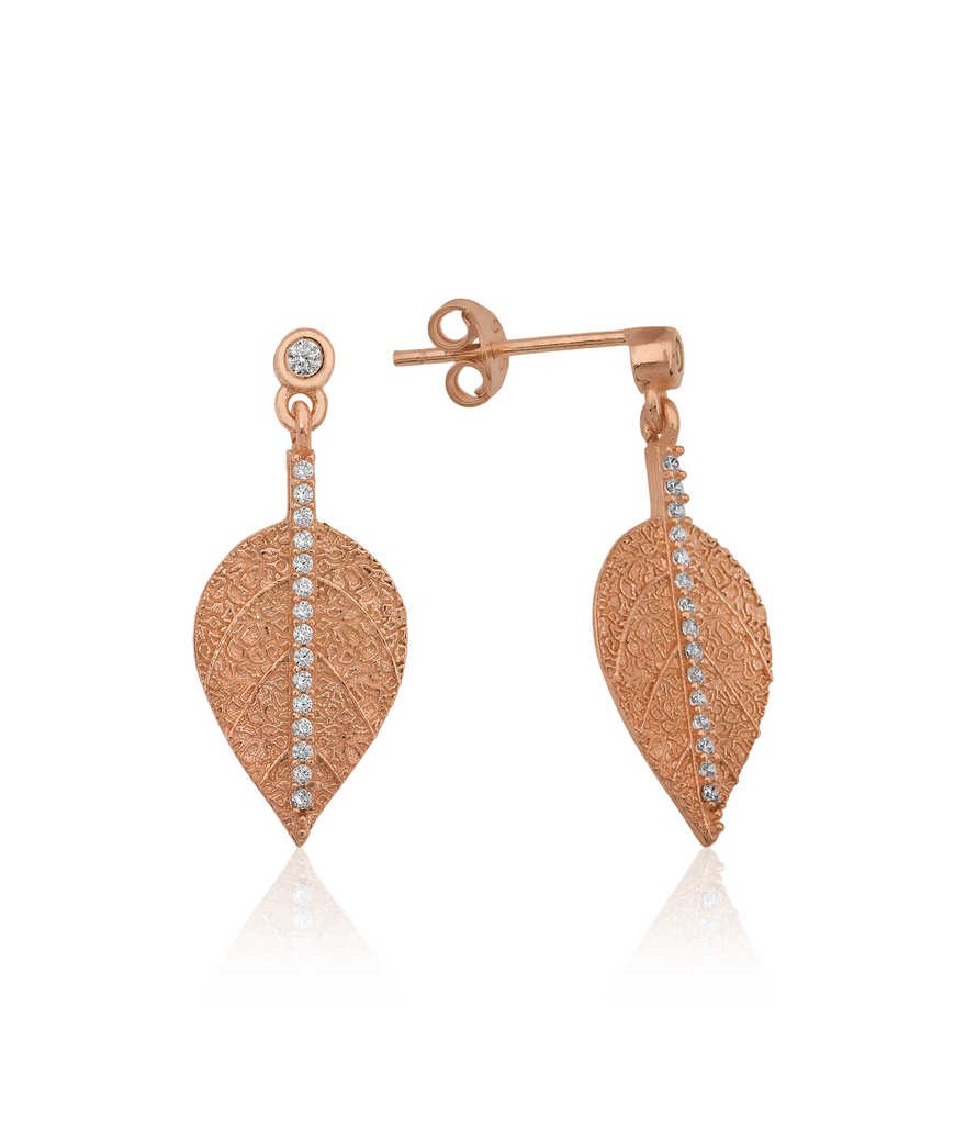 Gümüş Yaprak Küpe