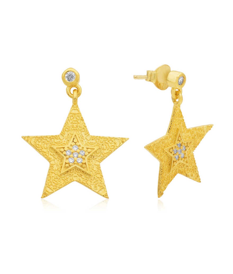 Gümüş Yıldız Küpe