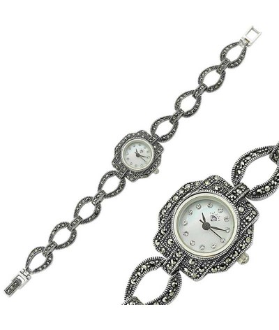 Gümüş Markazit Taşlı Bayan Saat