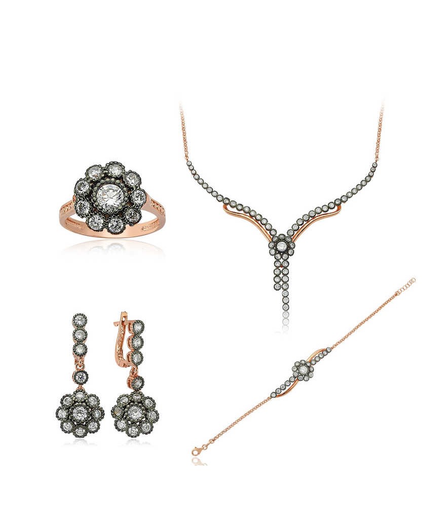 Gümüş Çiçek Bayan Set