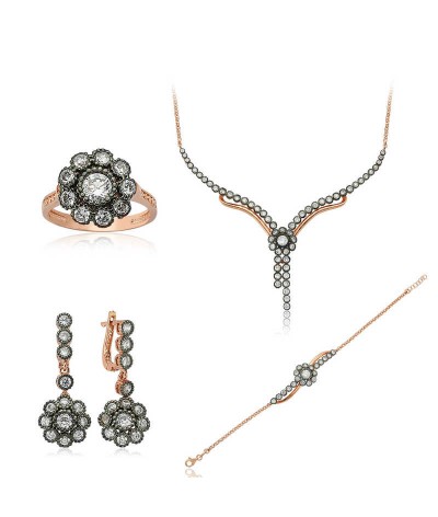 Gümüş Çiçek Bayan Set