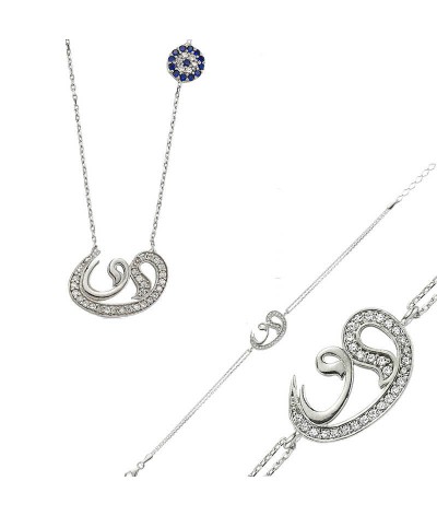 Gümüş Çift Vav Bayan Set