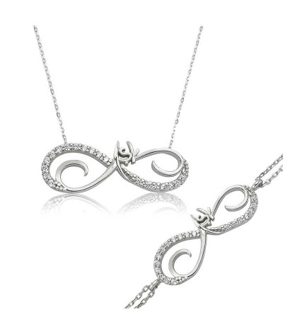 Gümüş Sonsuzluk Aşk Bayan Set