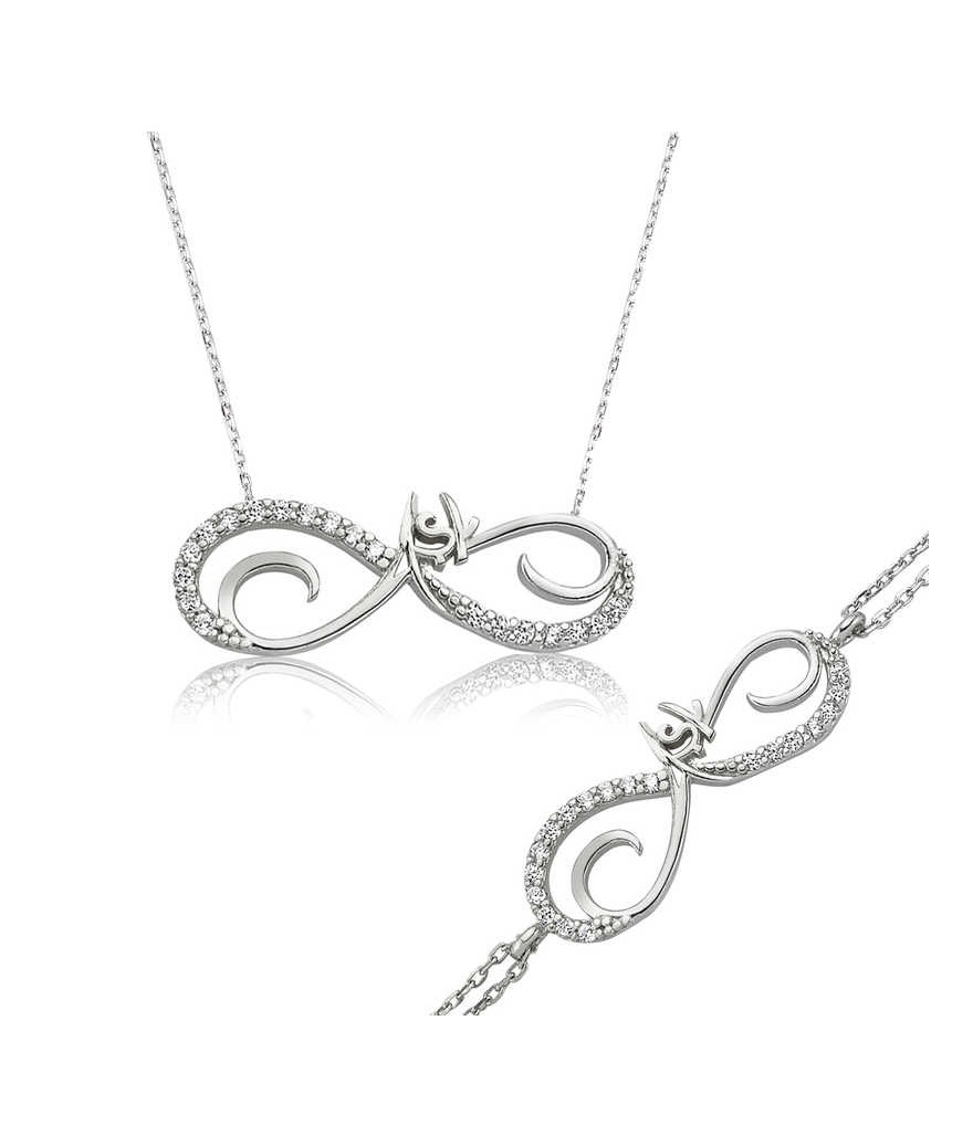 Gümüş Sonsuzluk Aşk Bayan Set