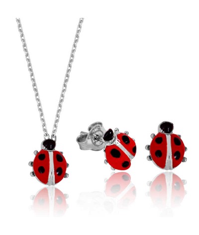 Gümüş Uğur Böceği Bayan Set