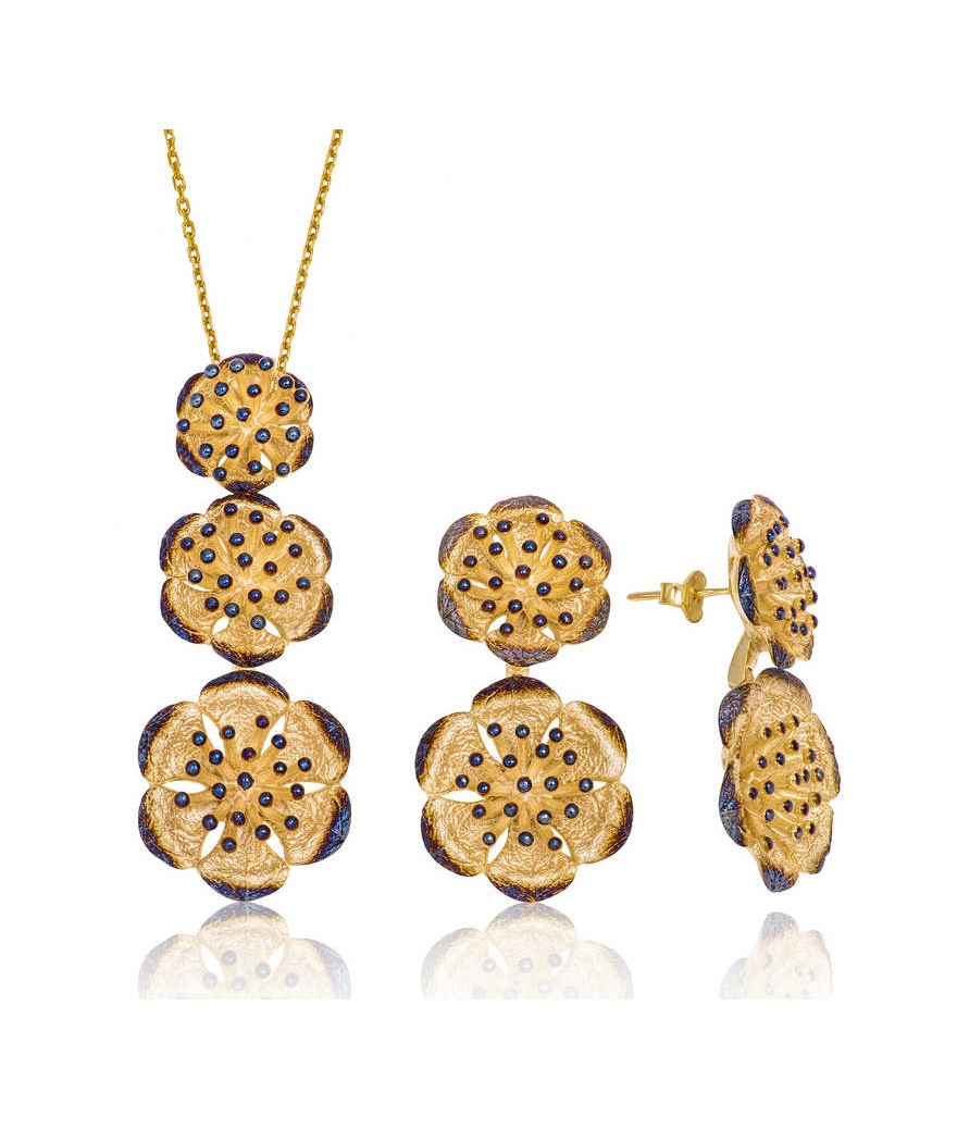 Gümüş Nilüfer Çiçeği Bayan Set