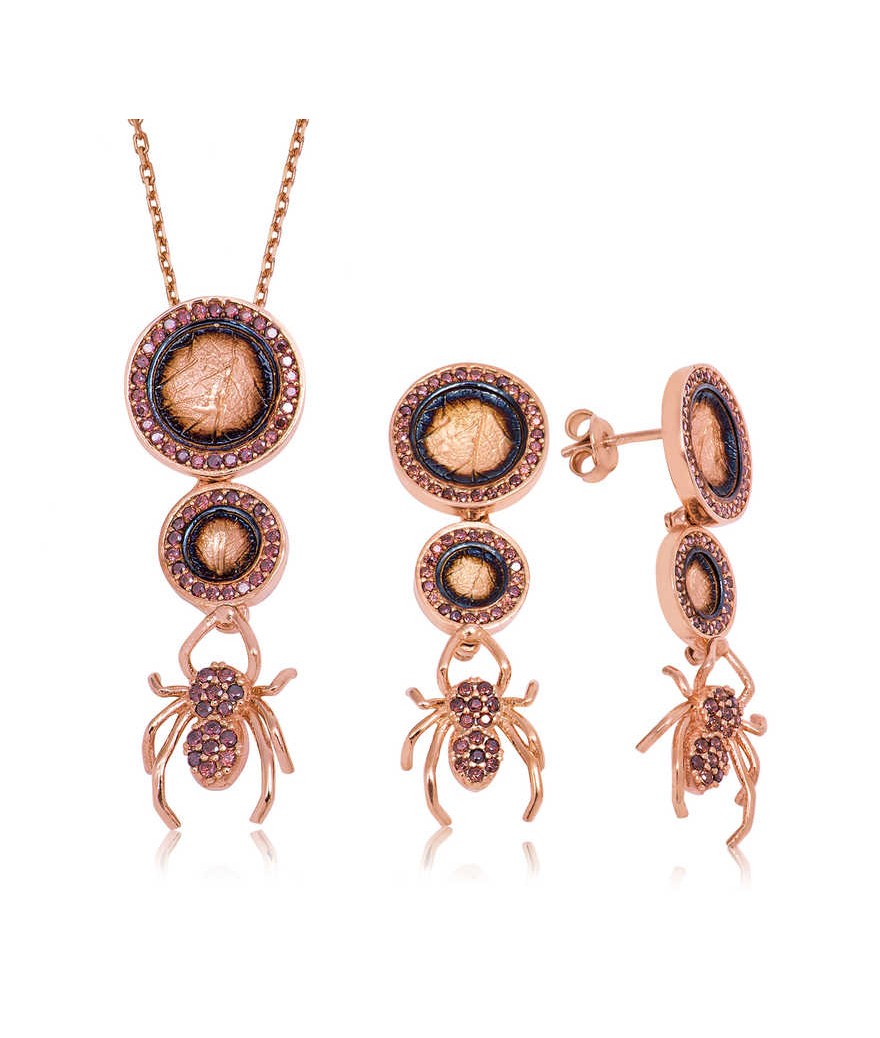 Gümüş Örümcek ve Yaprak Bayan Set