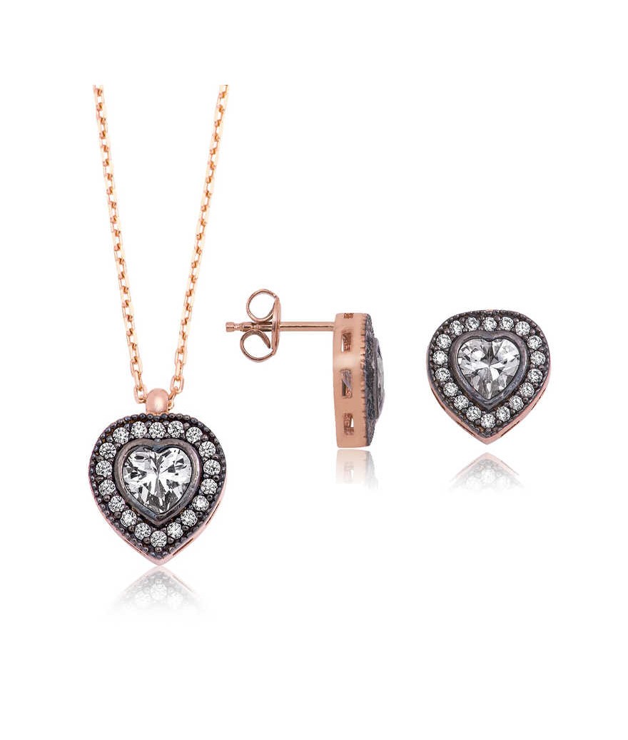Gümüş Elmas Montur Kalpli Bayan Set