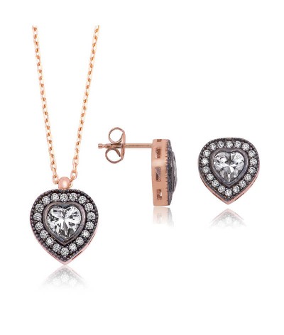 Gümüş Elmas Montur Kalpli Bayan Set